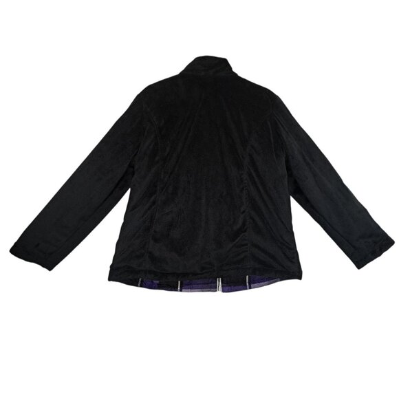 ZeroXposur Womens XL Reversible Jacket Purple Plaid Black Fleece Zip Up (Flaw) - Picture 9 of 10